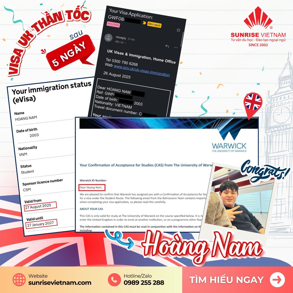 [Bản tin Visa] Visa du học gọi tên học sinh xuất sắc nhà Sunrise